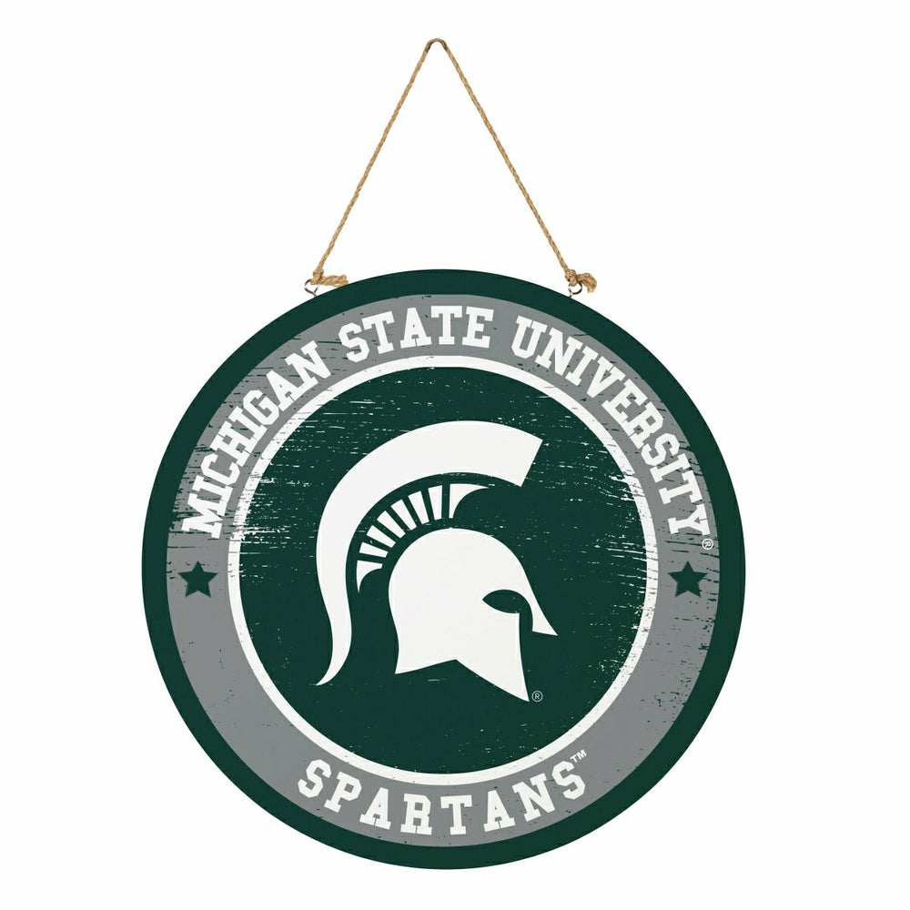 Michigan State University Round Door Décor with Hanging Rope, 18x18, Collegiate, Home