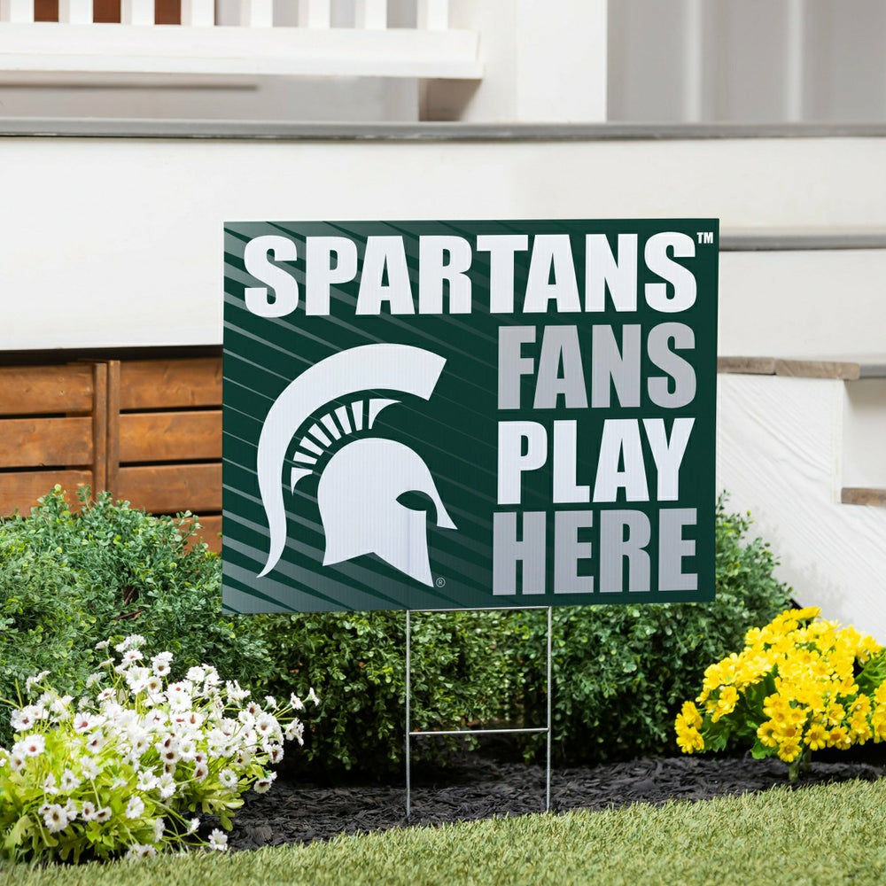 Michigan State University Coroplast Yard Sign "Fans Play Here", Collegiate, Home