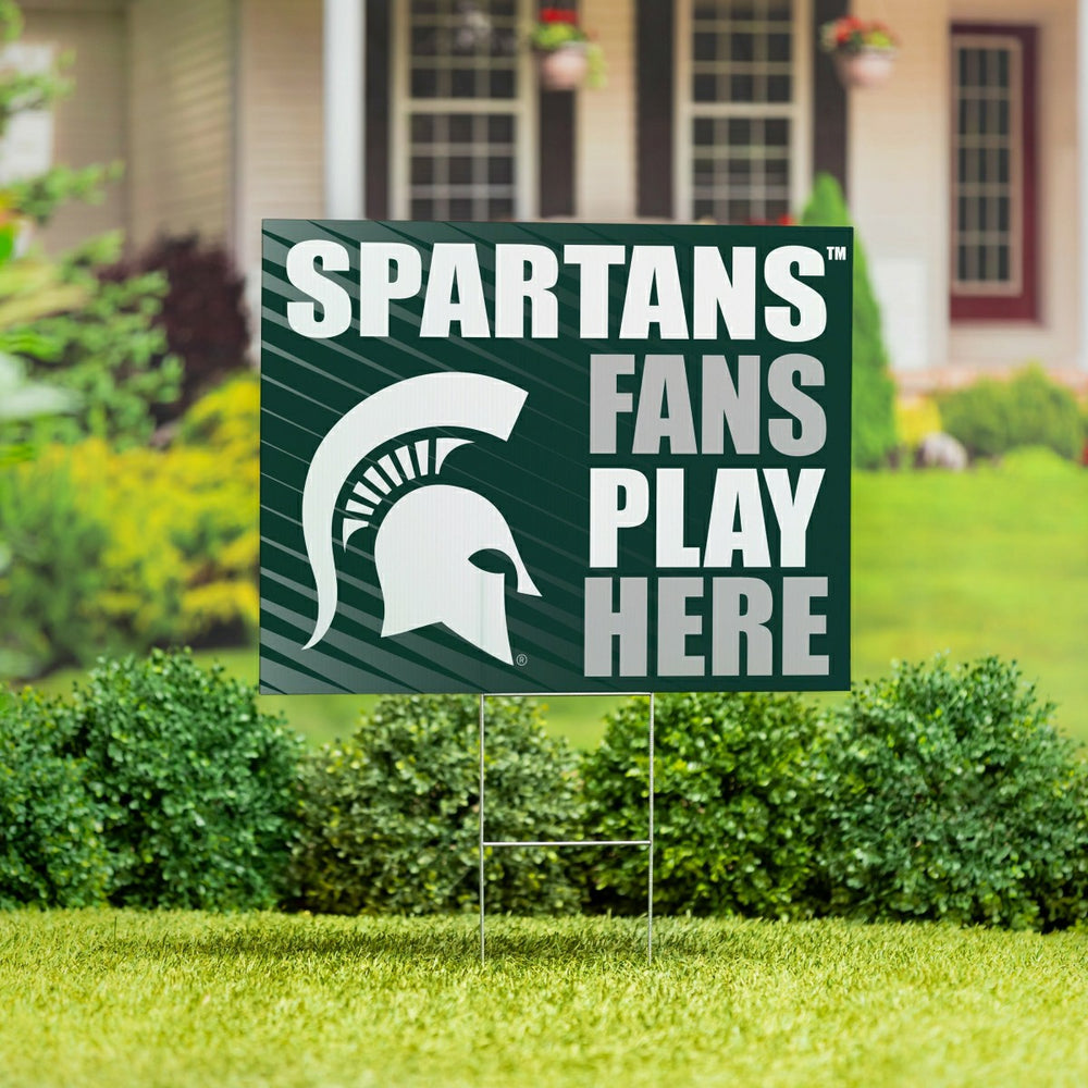 Michigan State University Coroplast Yard Sign "Fans Play Here", Collegiate, Home