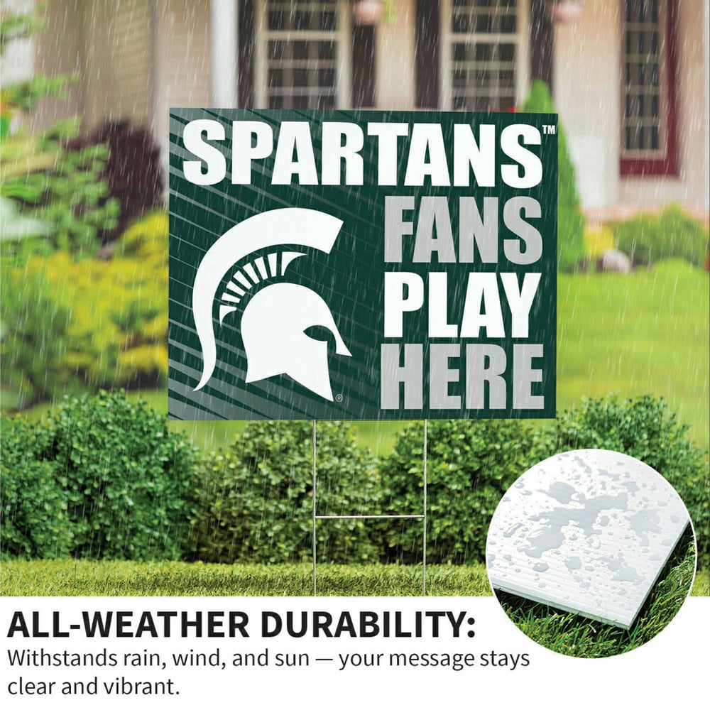 Michigan State University Coroplast Yard Sign "Fans Play Here", Collegiate, Home