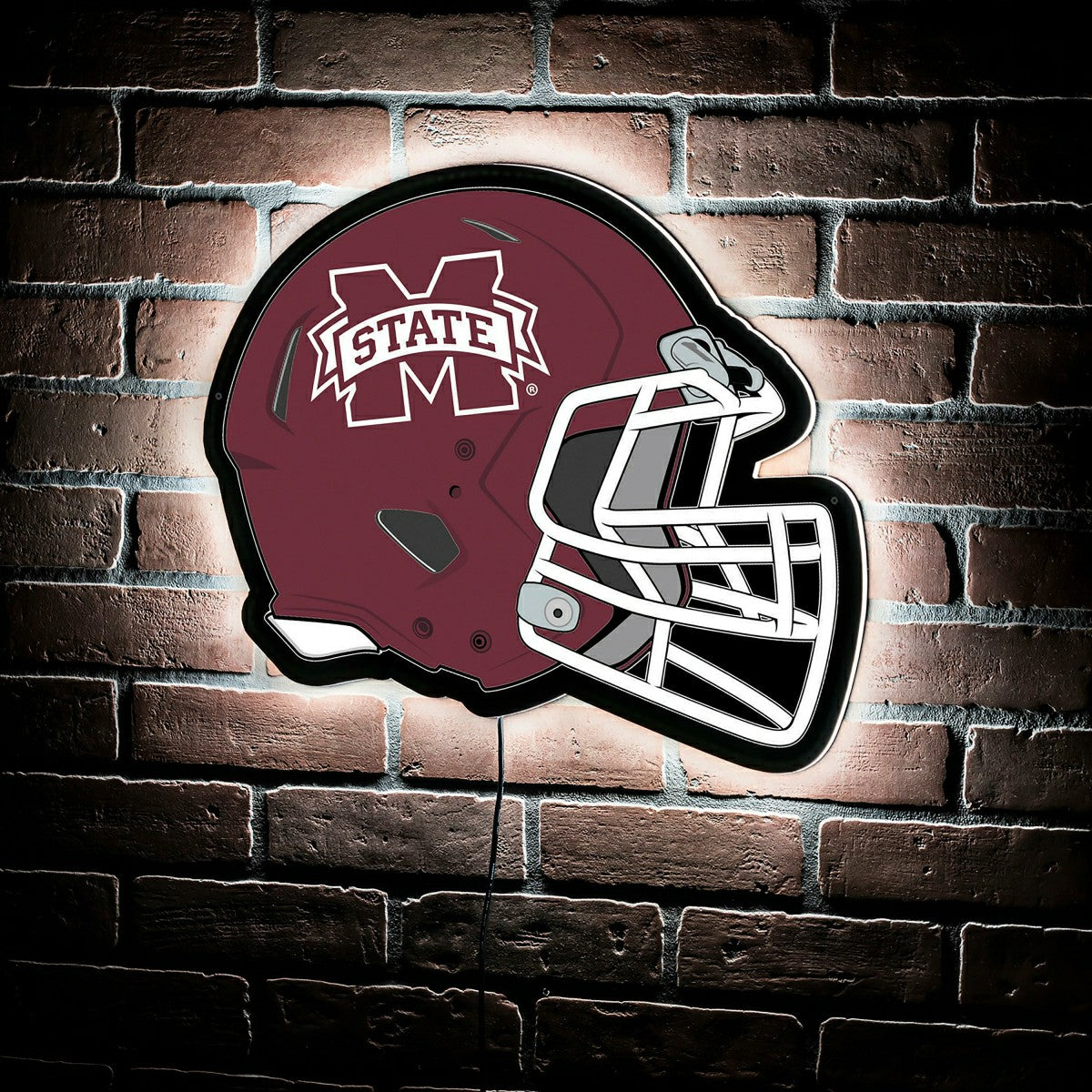 LED Wall Decor, Helmet, Mississippi State University, Collegiate, Home