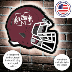 LED Wall Decor, Helmet, Mississippi State University, Collegiate, Home