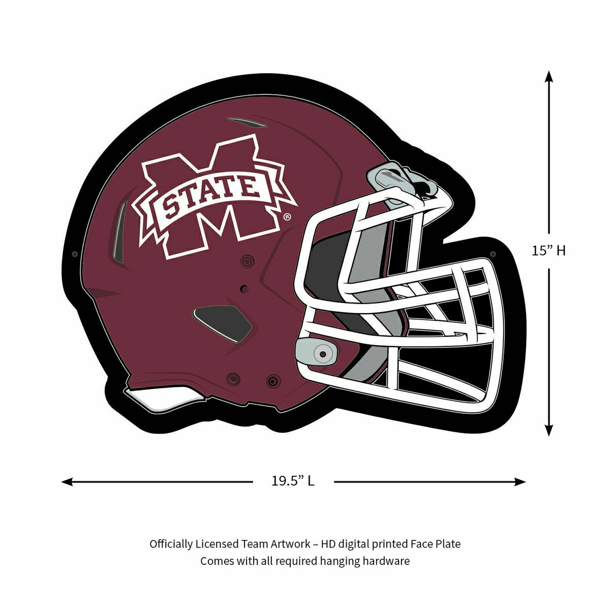 LED Wall Decor, Helmet, Mississippi State University, Collegiate, Home
