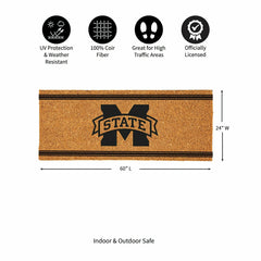 Mississippi State University Extra Large One Color Coir Mat, 60"x24", Collegiate