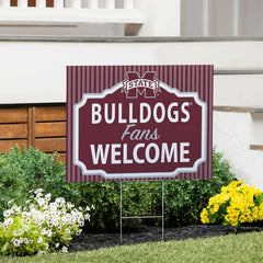 Mississippi State University Coroplast Yard Sign, "Fans Welcome", Collegiate, Home