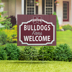 Mississippi State University Coroplast Yard Sign, "Fans Welcome", Collegiate, Home