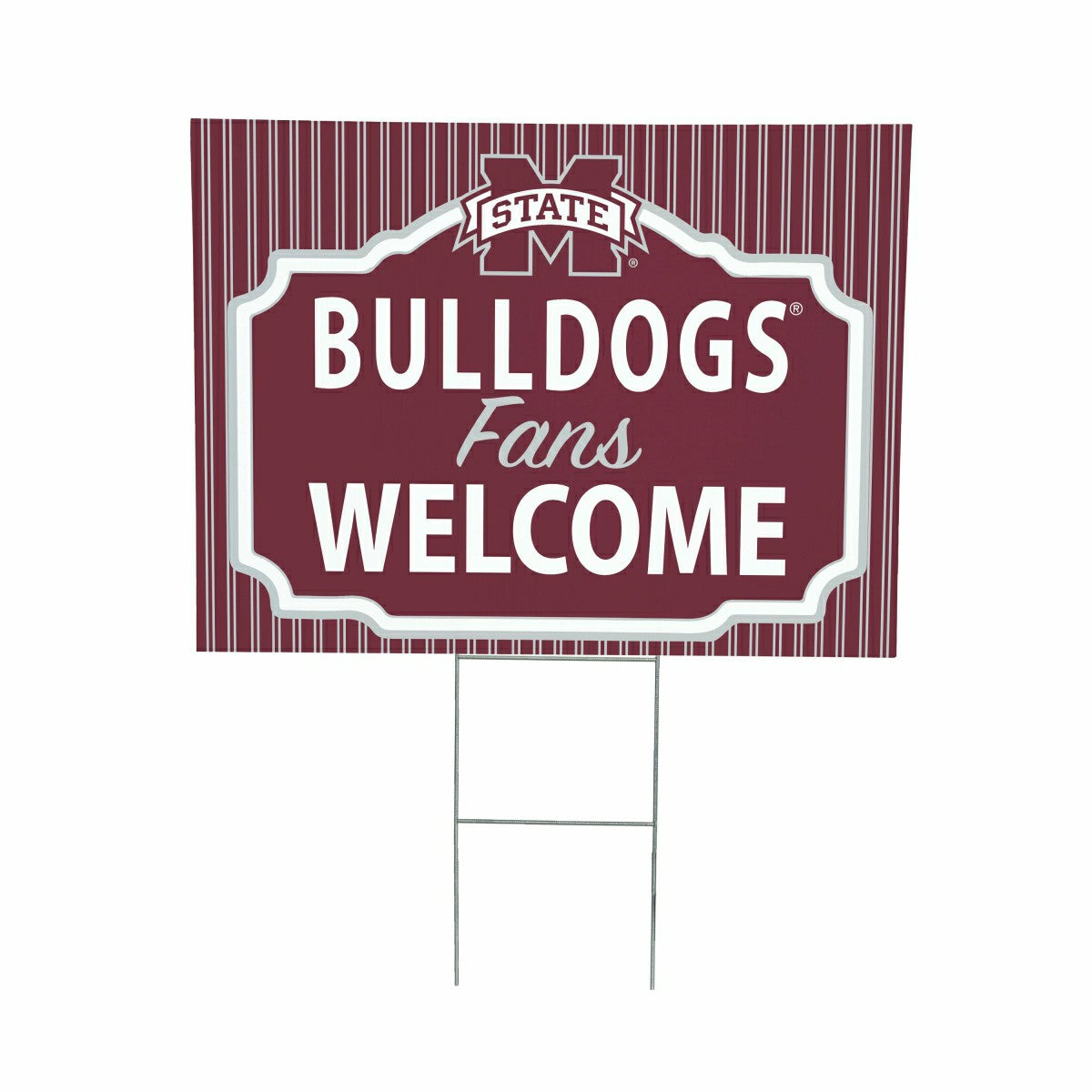Mississippi State University Coroplast Yard Sign, "Fans Welcome", Collegiate, Home