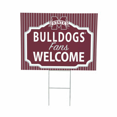 Mississippi State University Coroplast Yard Sign, "Fans Welcome", Collegiate, Home