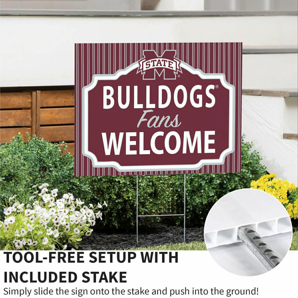 Mississippi State University Coroplast Yard Sign, "Fans Welcome", Collegiate, Home