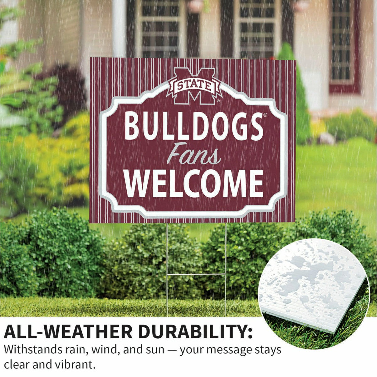 Mississippi State University Coroplast Yard Sign, "Fans Welcome", Collegiate, Home