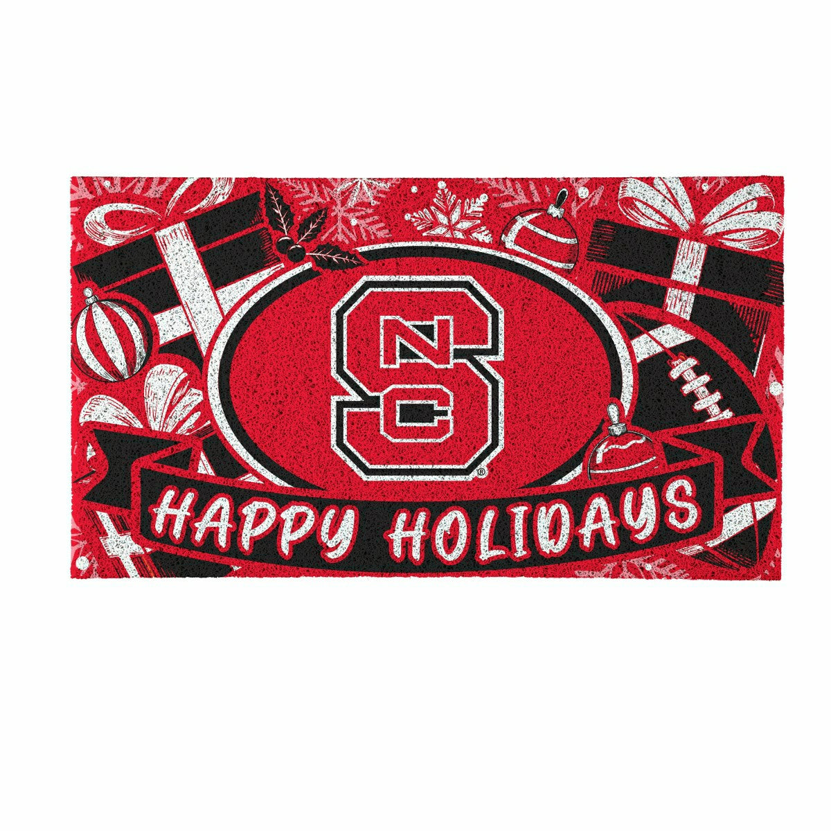 North Carolina State University Holiday PVC Mat, 28"x16", Collegiate