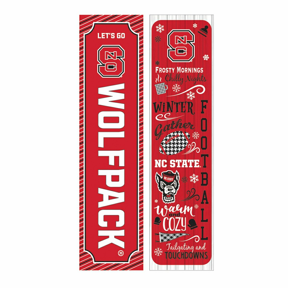 46" Double Sided Leaner, North Carolina State University, Winter Seaso, Collegiate, Home