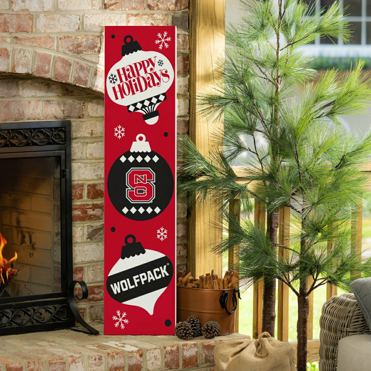 47" Double Sided Leaner, North Carolina State University, Christmas, Collegiate, Home