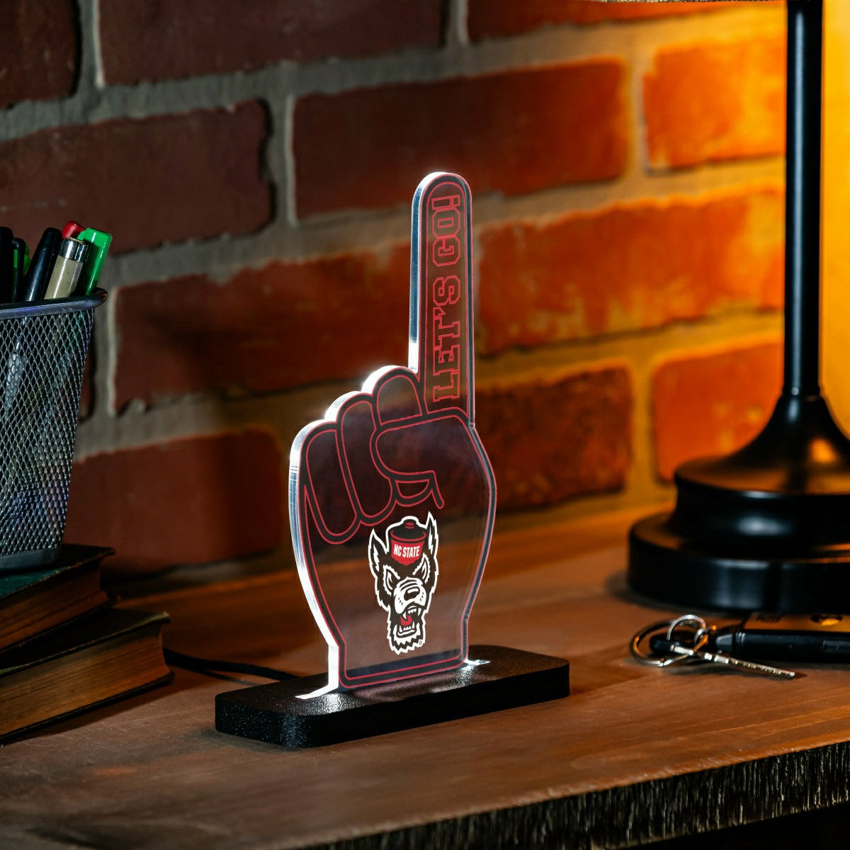 North Carolina State University College Foam Finger Desklite LED Decor, Collegiate, Home