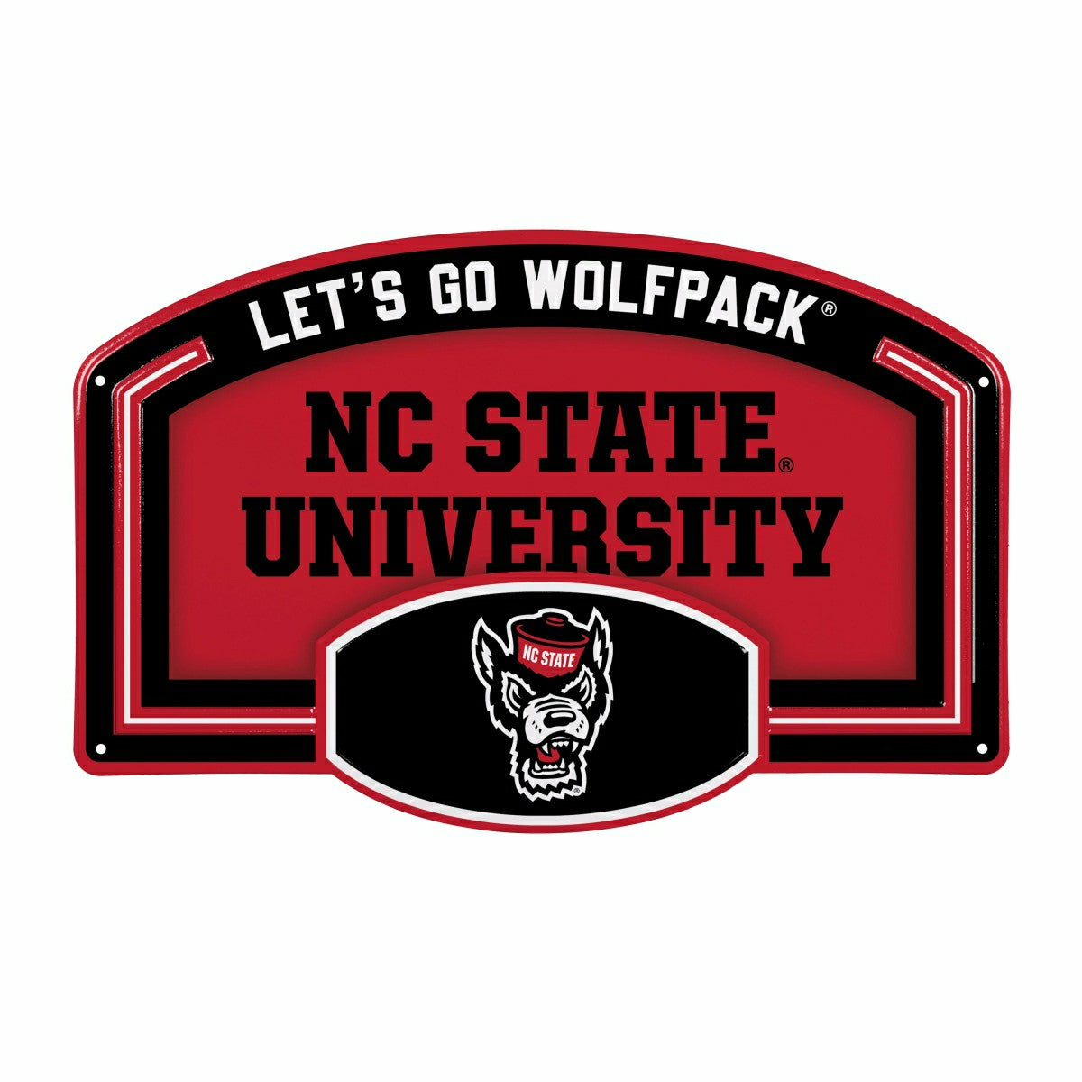 North Carolina State University USA Embossed Steel Wall Sign, 11" x 17, Collegiate, Home
