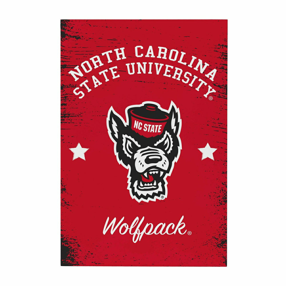 North Carolina State University Wood Wall Sign, 16x24, Collegiate, Home