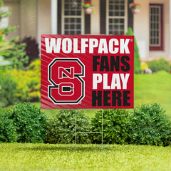 North Carolina State University Coroplast Yard Sign "Fans Play Here", Collegiate, Home