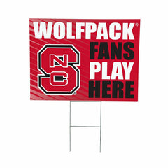 North Carolina State University Coroplast Yard Sign "Fans Play Here", Collegiate, Home