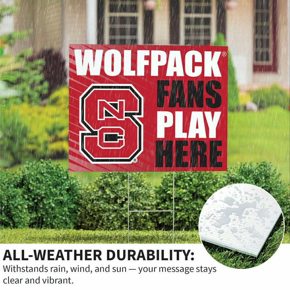 North Carolina State University Coroplast Yard Sign "Fans Play Here", Collegiate, Home