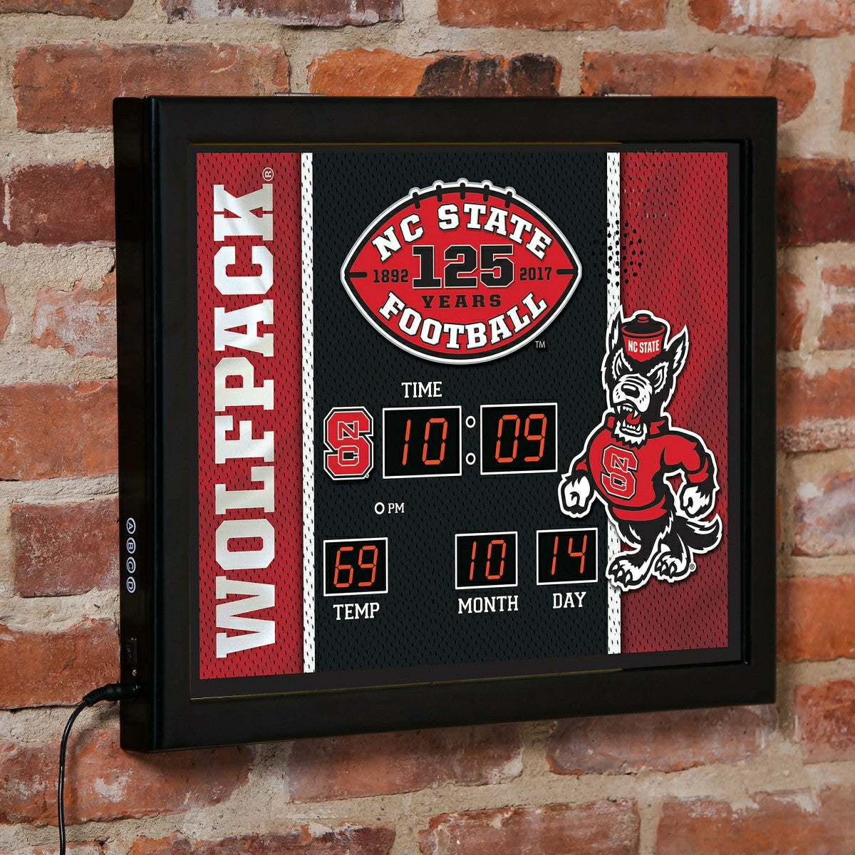 Scoreboard Wall Clock, North Carolina State, Collegiate, Home