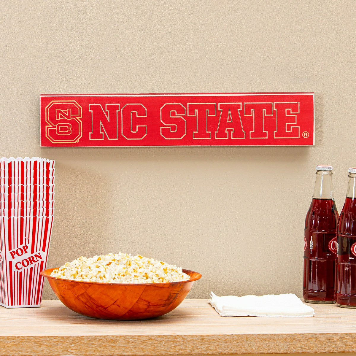 North Carolina State University Engraved Wood Sign, 3.5" x 18", Collegiate, Home