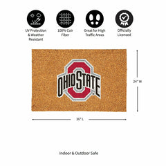 Ohio State University Large Full Color Coir Mat, 36"x24", Collegiate