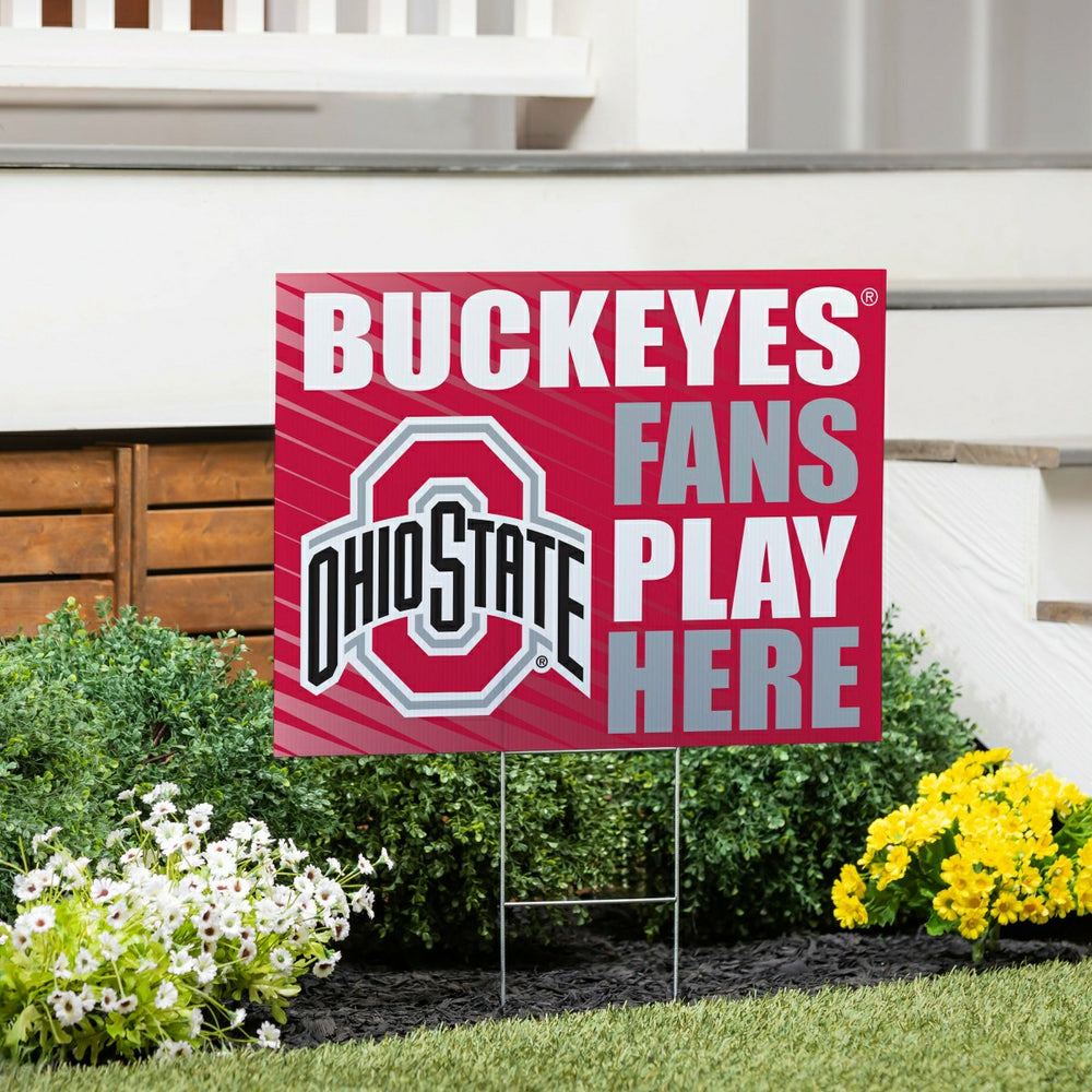 Ohio State University Coroplast Yard Sign "Fans Play Here", Collegiate, Home