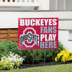 Ohio State University Coroplast Yard Sign "Fans Play Here", Collegiate, Home