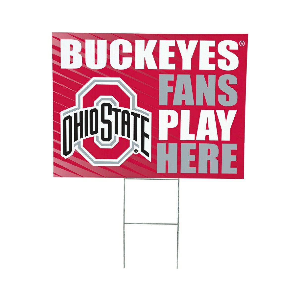 Ohio State University Coroplast Yard Sign "Fans Play Here", Collegiate, Home