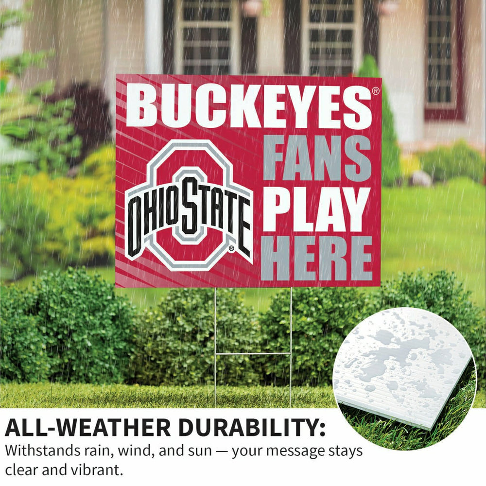 Ohio State University Coroplast Yard Sign "Fans Play Here", Collegiate, Home