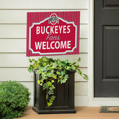 Ohio State University Coroplast Yard Sign, "Fans Welcome", Collegiate, Home