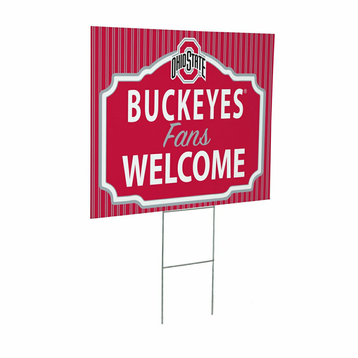 Ohio State University Coroplast Yard Sign, "Fans Welcome", Collegiate, Home