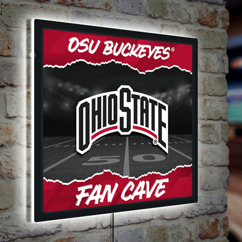 Ohio State University 23"H x 23"L LED Wall Decor, Edgelite, Square, Collegiate, Home