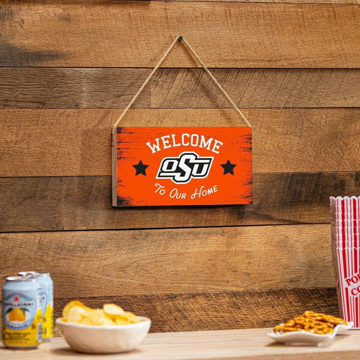 Oklahoma State University Wood Wall Sign, 6x11, Collegiate, Home
