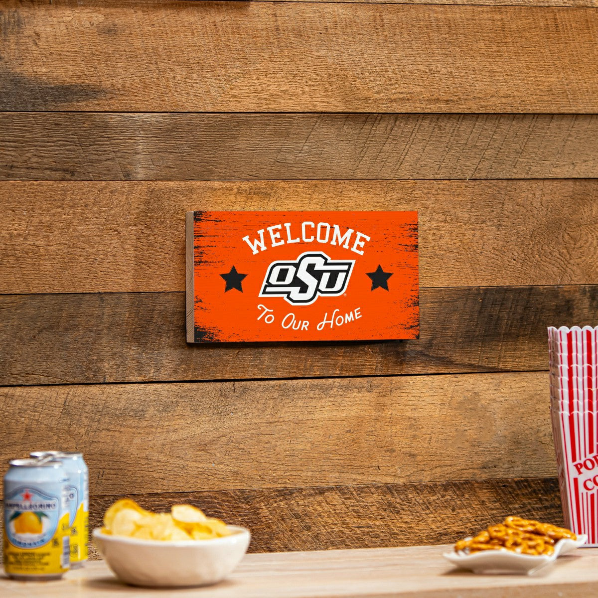 Oklahoma State University Wood Wall Sign, 6x11, Collegiate, Home