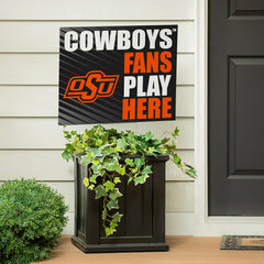 Oklahoma State University Coroplast Yard Sign "Fans Play Here", Collegiate, Home