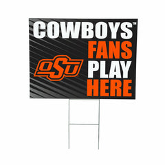 Oklahoma State University Coroplast Yard Sign "Fans Play Here", Collegiate, Home