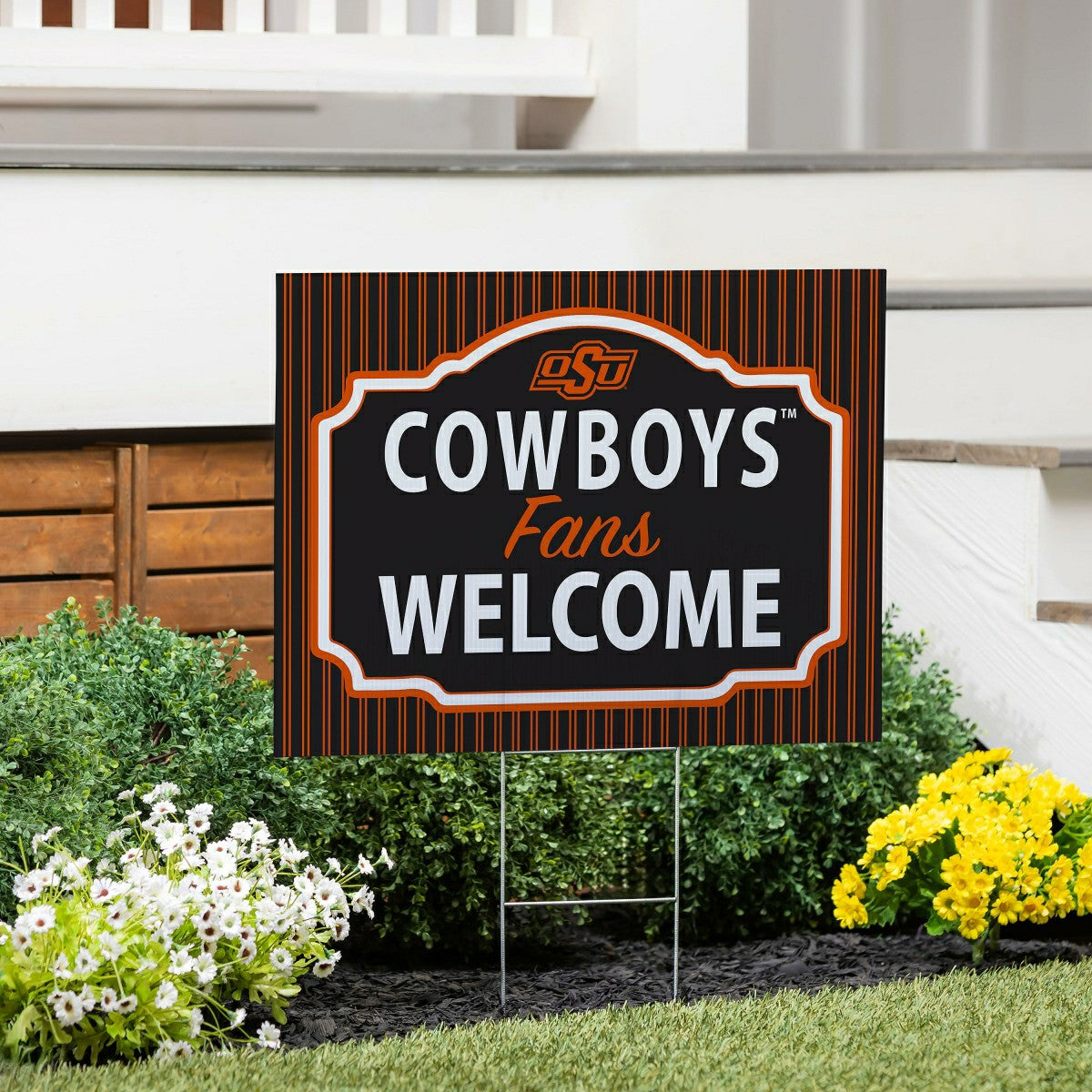 Oklahoma State University Coroplast Yard Sign, "Fans Welcome", Collegiate, Home