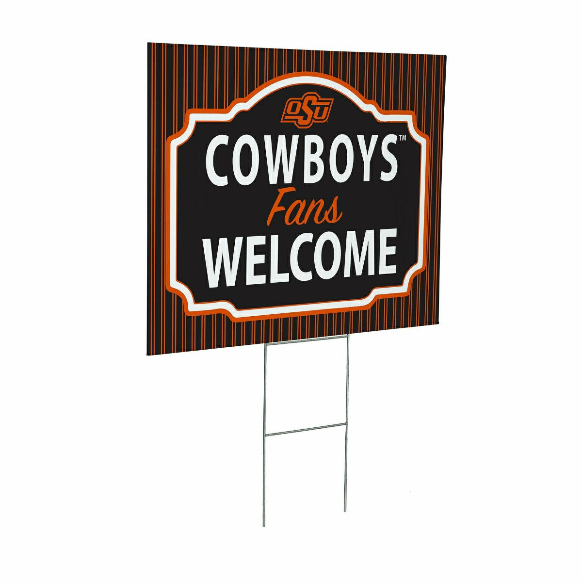 Oklahoma State University Coroplast Yard Sign, "Fans Welcome", Collegiate, Home