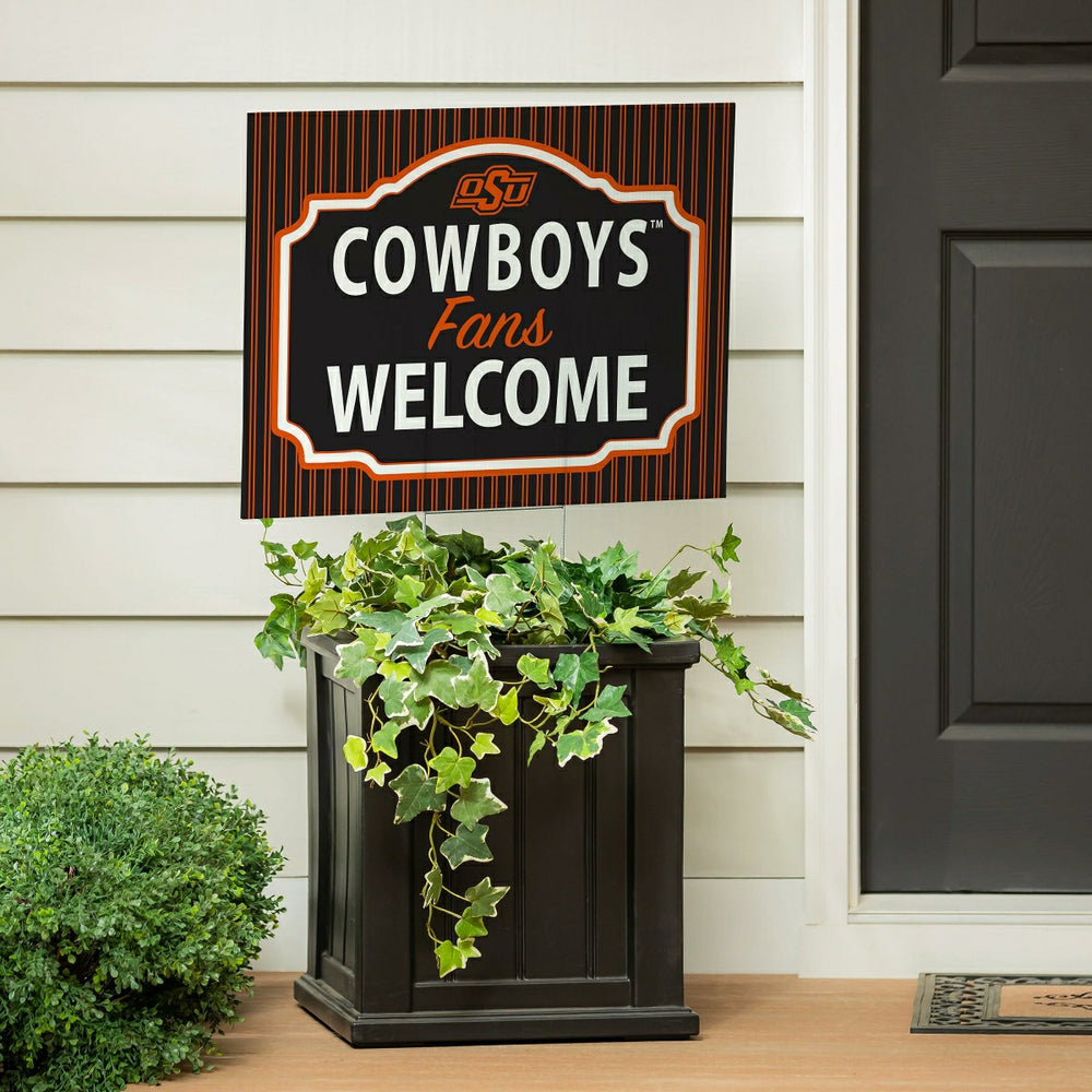 Oklahoma State University Coroplast Yard Sign, "Fans Welcome", Collegiate, Home