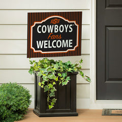 Oklahoma State University Coroplast Yard Sign, "Fans Welcome", Collegiate, Home