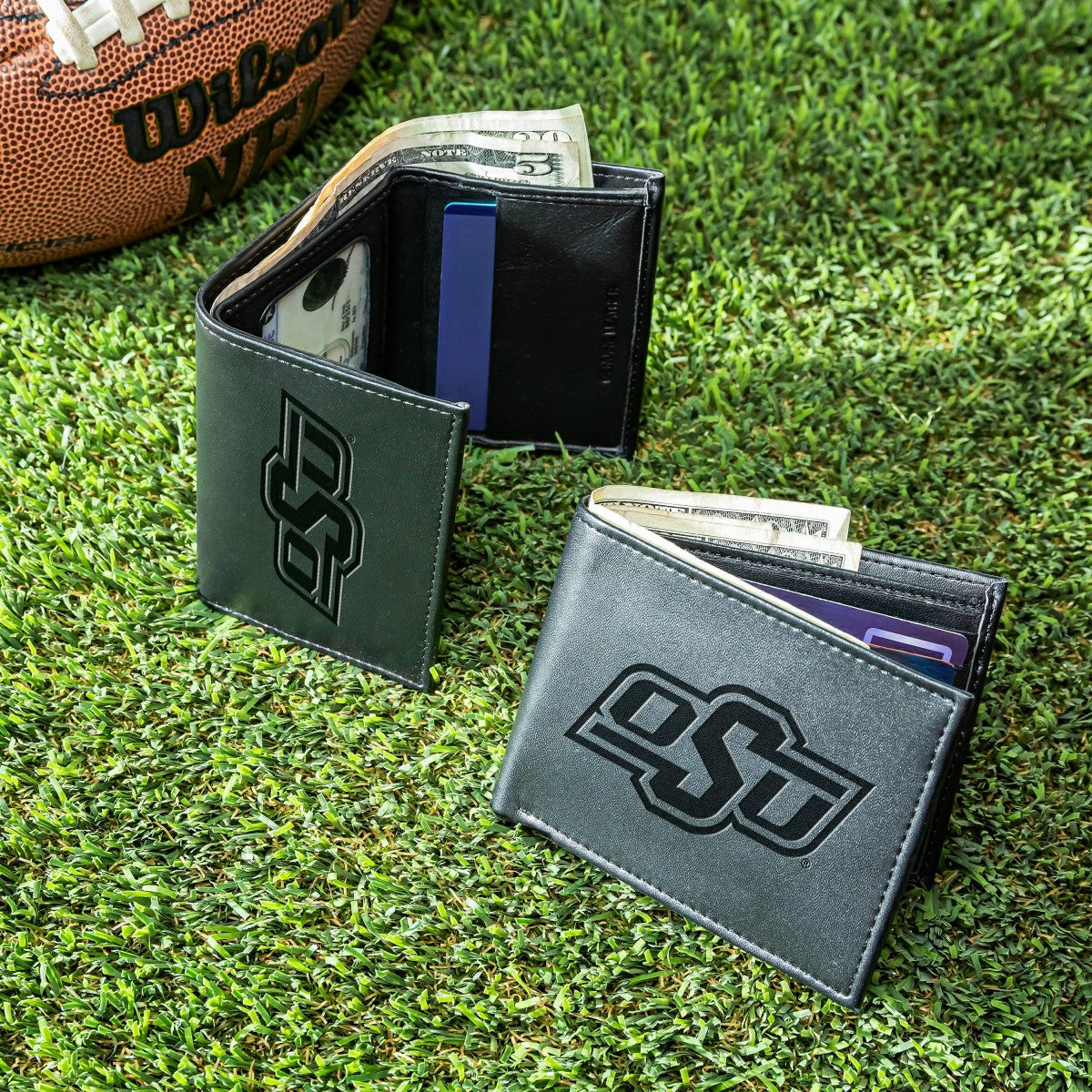 Oklahoma State University, Bi-Fold and Tri-Fold Wallet Gift Set, Black, Collegiate, Home