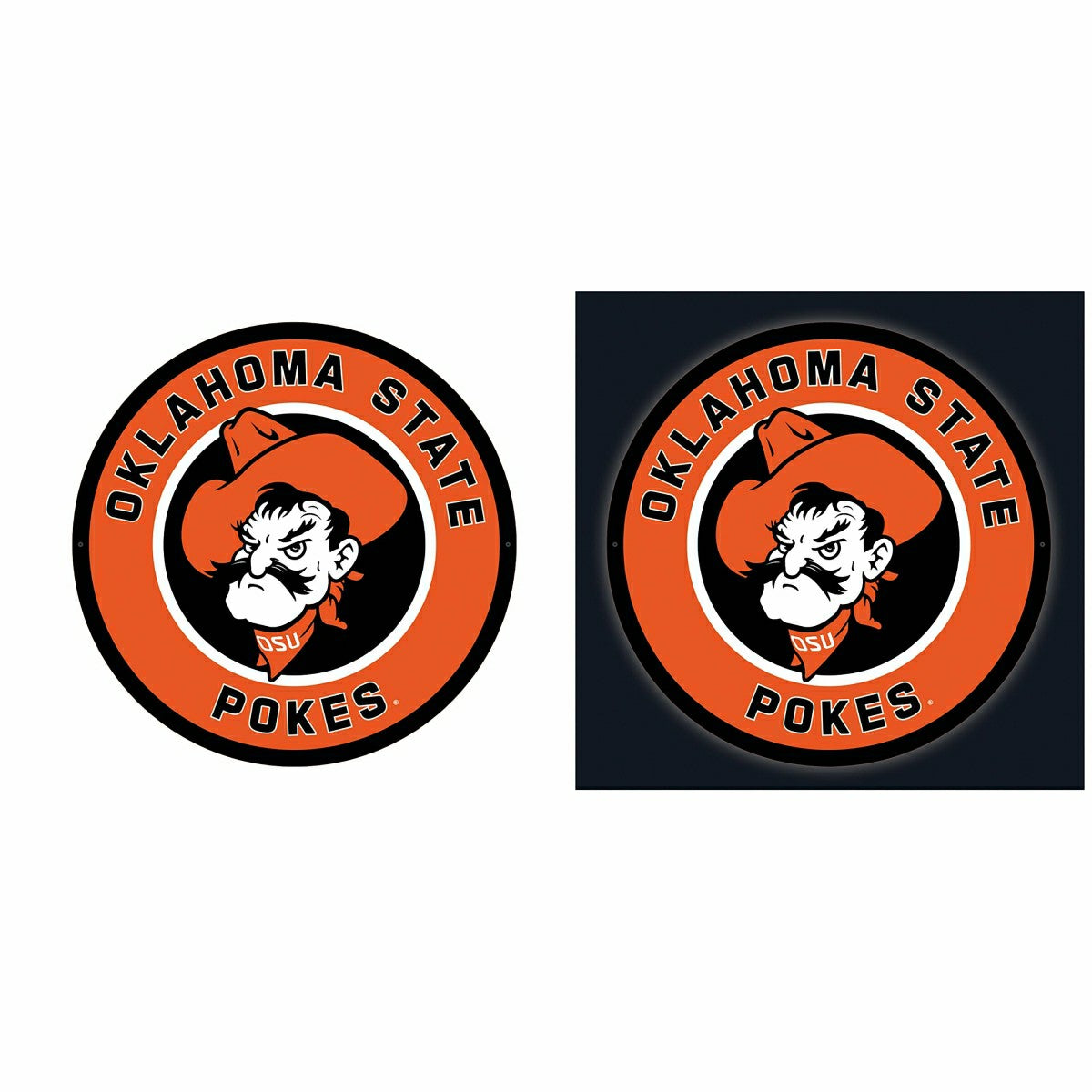 LED Wall Decor, Round, Oklahoma State University, Collegiate, Home