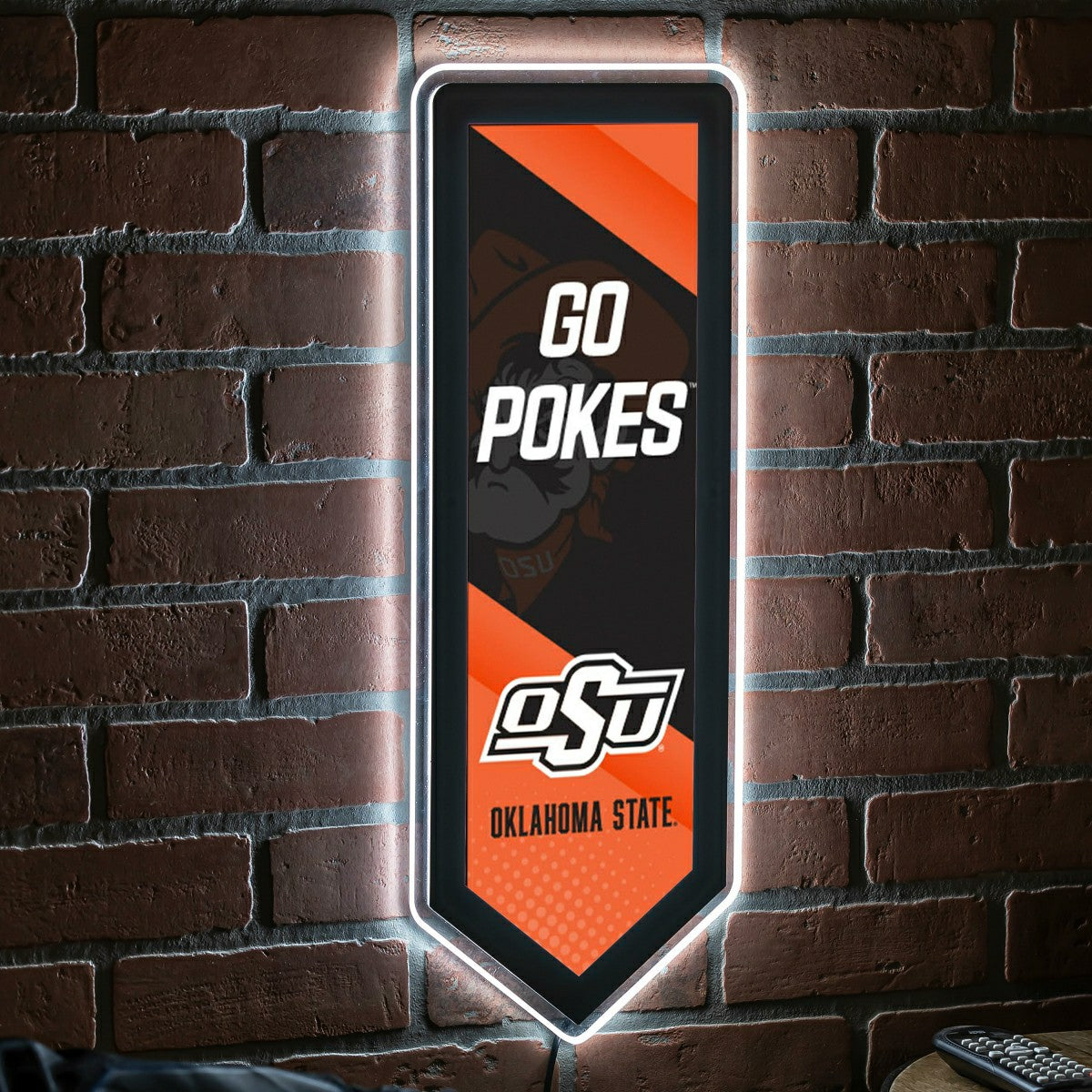 LED Wall Decor, Pennant, Oklahoma State University, Collegiate, Home