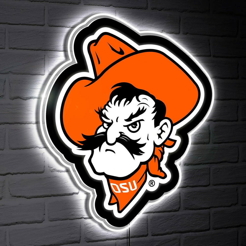 LED Wall Decor, Glazelite, College Mascot, Oklahoma State University, Collegiate, Home