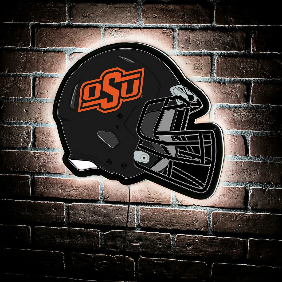LED Wall Decor, Helmet, Oklahoma State University, Collegiate, Home