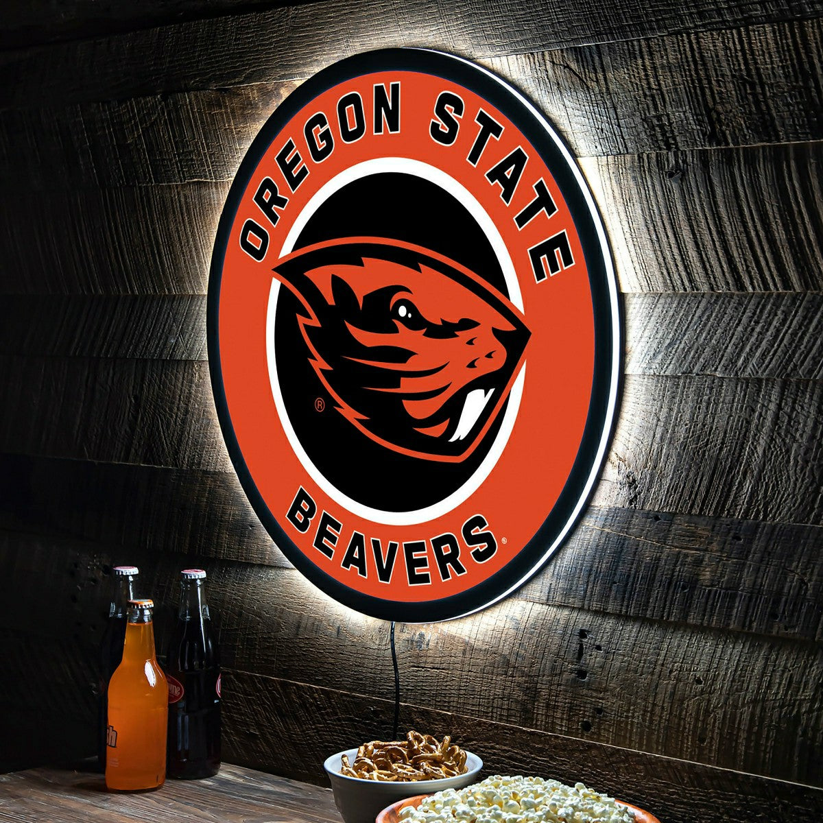 LED Wall Decor, Round, Oregon State University, Collegiate, Home