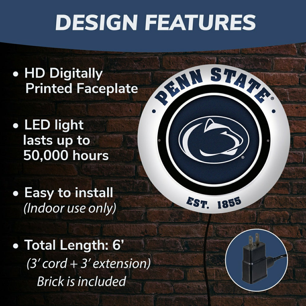 Penn State, Metal Lite, Round, Collegiate
