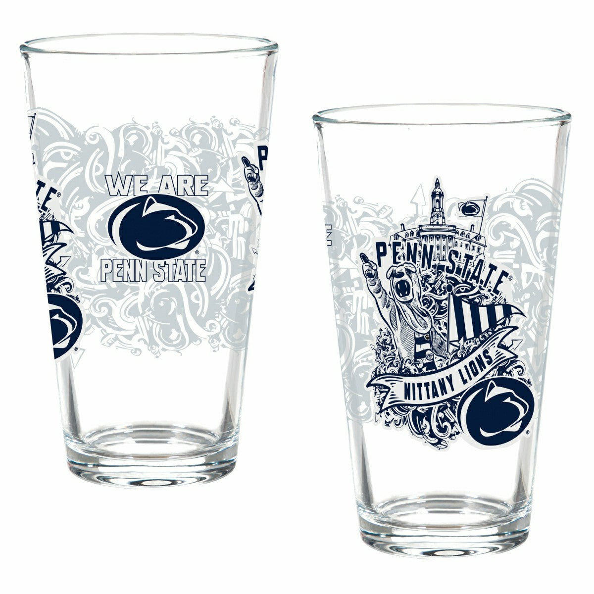 Penn State 16oz Glass pint, Set of 2, Collegiate, Home