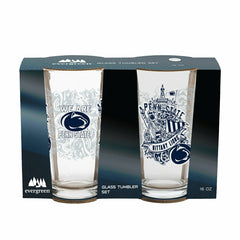 Penn State 16oz Glass pint, Set of 2, Collegiate, Home
